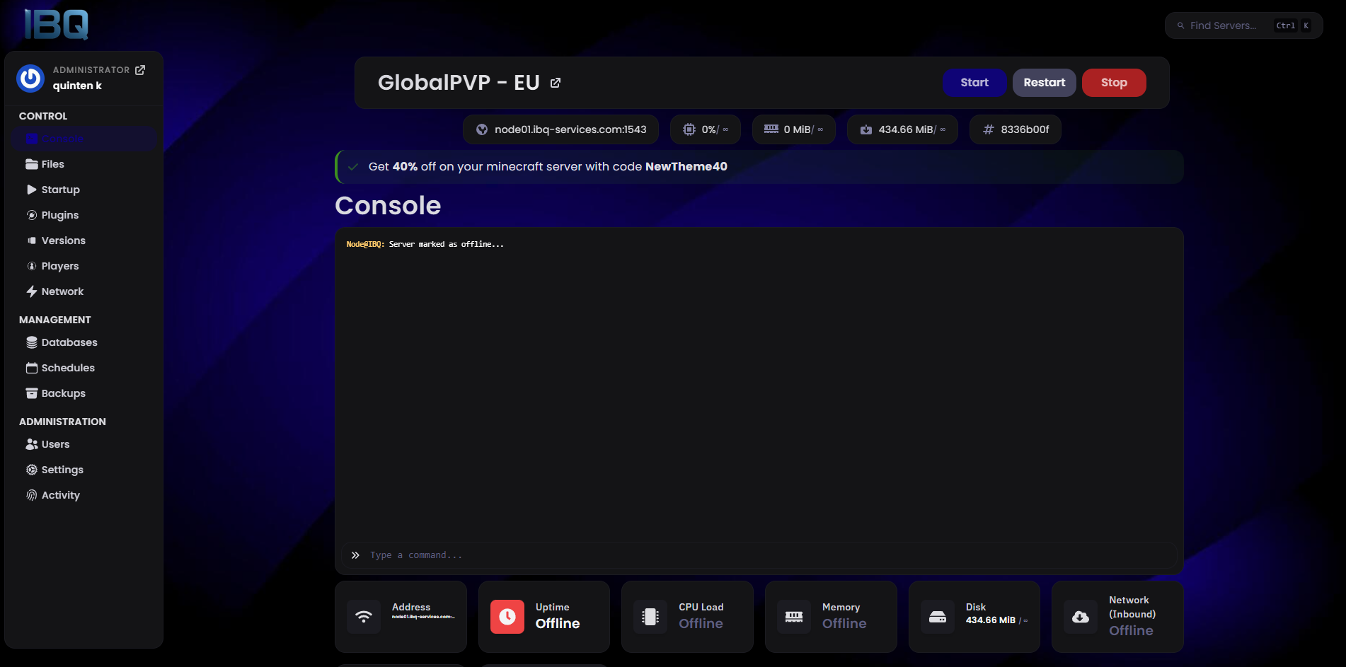 IBQ Services - Super easy control panel to manage all your services